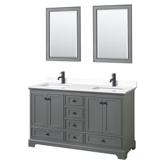 A thumbnail of the Wyndham Collection WCS202060D-VCA-M24 Dark Gray / White Cultured Marble Top / Matte Black Hardware