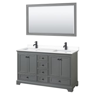 A thumbnail of the Wyndham Collection WCS202060D-VCA-M58 Dark Gray / White Cultured Marble Top / Matte Black Hardware