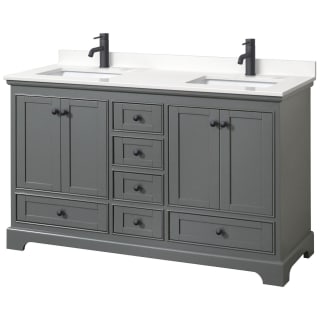 A thumbnail of the Wyndham Collection WCS202060D-QTZ-UNSMXX Dark Gray / White Quartz Top / Matte Black Hardware