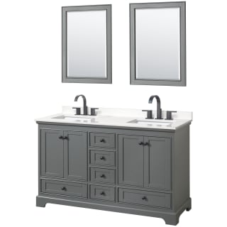 A thumbnail of the Wyndham Collection WCS202060D-QTZ-US3M24 Dark Gray / White Quartz Top / Matte Black Hardware