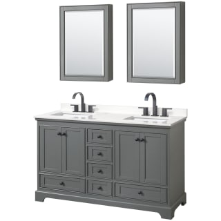 A thumbnail of the Wyndham Collection WCS202060D-QTZ-US3MED Dark Gray / White Quartz Top / Matte Black Hardware