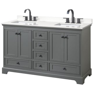 A thumbnail of the Wyndham Collection WCS202060D-QTZ-US3MXX Dark Gray / White Quartz Top / Matte Black Hardware