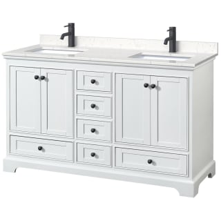 A thumbnail of the Wyndham Collection WCS202060D-VCA-MXX White / Carrara Cultured Marble Top / Matte Black Hardware