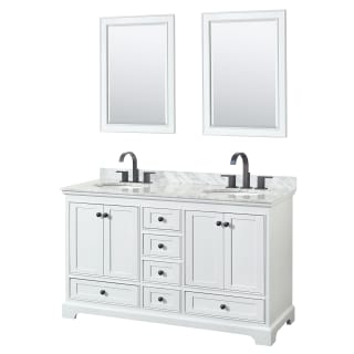 A thumbnail of the Wyndham Collection WCS202060DCMUNOM24 White / White Carrara Marble Top / Matte Black Hardware