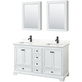 A thumbnail of the Wyndham Collection WCS202060D-QTZ-UNSMED White / Giotto Quartz Top / Matte Black Hardware