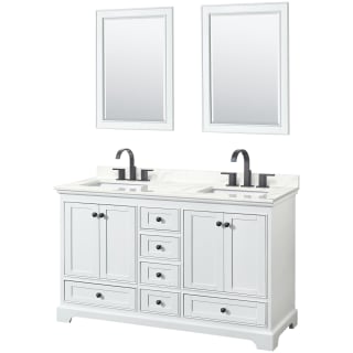 A thumbnail of the Wyndham Collection WCS202060D-QTZ-US3M24 White / Giotto Quartz Top / Matte Black Hardware