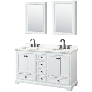 A thumbnail of the Wyndham Collection WCS202060D-QTZ-US3MED White / Giotto Quartz Top / Matte Black Hardware