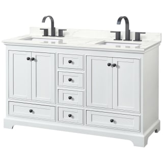 A thumbnail of the Wyndham Collection WCS202060D-QTZ-US3MXX White / Giotto Quartz Top / Matte Black Hardware