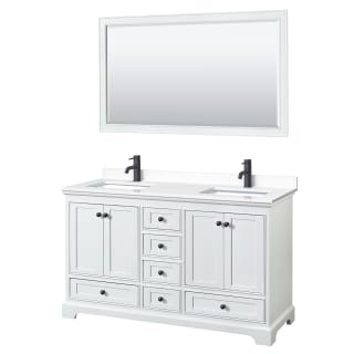A thumbnail of the Wyndham Collection WCS202060D-VCA-M58 White / White Cultured Marble Top / Matte Black Hardware