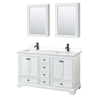 A thumbnail of the Wyndham Collection WCS202060D-VCA-MED White / White Cultured Marble Top / Matte Black Hardware