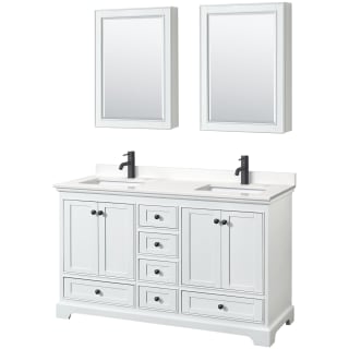 A thumbnail of the Wyndham Collection WCS202060D-QTZ-UNSMED White / White Quartz Top / Matte Black Hardware