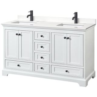 A thumbnail of the Wyndham Collection WCS202060D-QTZ-UNSMXX White / White Quartz Top / Matte Black Hardware