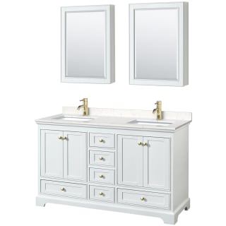 A thumbnail of the Wyndham Collection WCS202060D-VCA-MED White / Carrara Cultured Marble Top / Brushed Gold Hardware