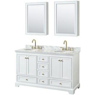 A thumbnail of the Wyndham Collection WCS202060DCMUNOMED White / White Carrara Marble Top / Brushed Gold Hardware