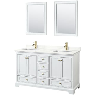 A thumbnail of the Wyndham Collection WCS202060D-QTZ-UNSM24 White / Giotto Quartz Top / Brushed Gold Hardware