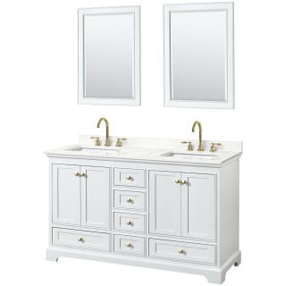A thumbnail of the Wyndham Collection WCS202060D-QTZ-US3M24 White / Giotto Quartz Top / Brushed Gold Hardware