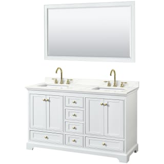 A thumbnail of the Wyndham Collection WCS202060D-QTZ-US3M58 White / Giotto Quartz Top / Brushed Gold Hardware