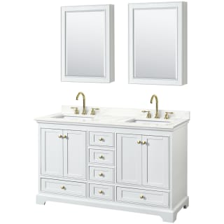 A thumbnail of the Wyndham Collection WCS202060D-QTZ-US3MED White / Giotto Quartz Top / Brushed Gold Hardware