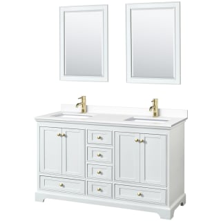 A thumbnail of the Wyndham Collection WCS202060D-VCA-M24 White / White Cultured Marble Top / Brushed Gold Hardware