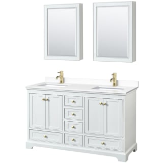 A thumbnail of the Wyndham Collection WCS202060D-VCA-MED White / White Cultured Marble Top / Brushed Gold Hardware