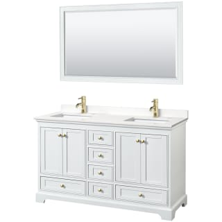 A thumbnail of the Wyndham Collection WCS202060D-QTZ-UNSM58 White / White Quartz Top / Brushed Gold Hardware