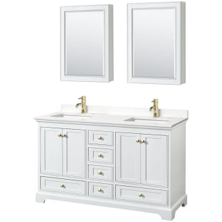 A thumbnail of the Wyndham Collection WCS202060D-QTZ-UNSMED White / White Quartz Top / Brushed Gold Hardware