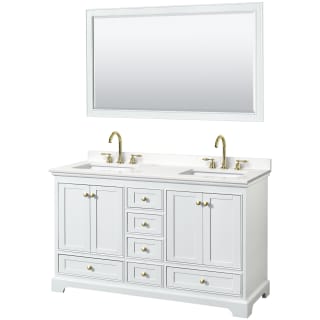A thumbnail of the Wyndham Collection WCS202060D-QTZ-US3M58 White / White Quartz Top / Brushed Gold Hardware