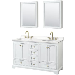 A thumbnail of the Wyndham Collection WCS202060D-QTZ-US3MED White / White Quartz Top / Brushed Gold Hardware