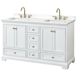 A thumbnail of the Wyndham Collection WCS202060D-QTZ-US3MXX White / White Quartz Top / Brushed Gold Hardware