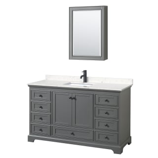 A thumbnail of the Wyndham Collection WCS202060S-VCA-MED Dark Gray / Carrara Cultured Marble Top / Matte Black Hardware