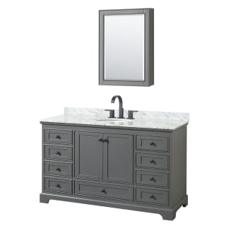 A thumbnail of the Wyndham Collection WCS202060SCMUNOMED Dark Gray / White Carrara Marble Top / Matte Black Hardware