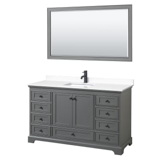 A thumbnail of the Wyndham Collection WCS202060S-VCA-M58 Dark Gray / White Cultured Marble Top / Matte Black Hardware