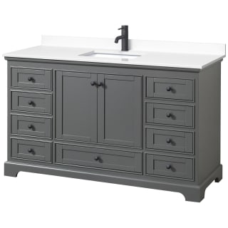 A thumbnail of the Wyndham Collection WCS202060S-VCA-MXX Dark Gray / White Cultured Marble Top / Matte Black Hardware