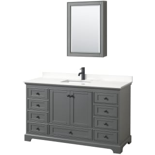 A thumbnail of the Wyndham Collection WCS202060S-QTZ-UNSMED Dark Gray / White Quartz Top / Matte Black Hardware