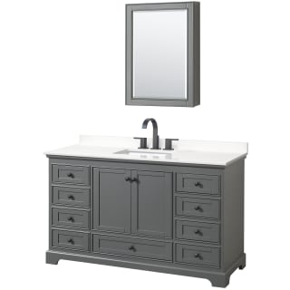 A thumbnail of the Wyndham Collection WCS202060S-QTZ-US3MED Dark Gray / White Quartz Top / Matte Black Hardware