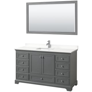 A thumbnail of the Wyndham Collection WCS202060S-QTZ-UNSM58 Dark Gray / White Quartz Top / Polished Chrome Hardware