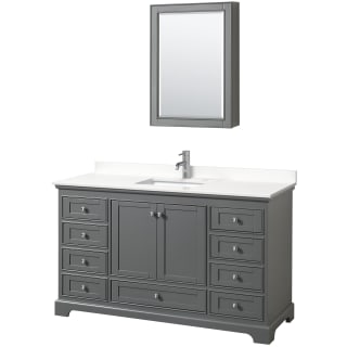 A thumbnail of the Wyndham Collection WCS202060S-QTZ-UNSMED Dark Gray / White Quartz Top / Polished Chrome Hardware