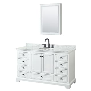 A thumbnail of the Wyndham Collection WCS202060SCMUNOMED White / White Carrara Marble Top / Matte Black Hardware