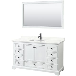 A thumbnail of the Wyndham Collection WCS202060S-QTZ-UNSM58 White / Giotto Quartz Top / Matte Black Hardware