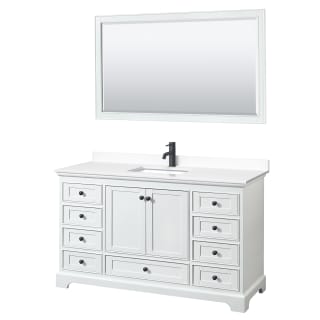 A thumbnail of the Wyndham Collection WCS202060S-VCA-M58 White / White Cultured Marble Top / Matte Black Hardware