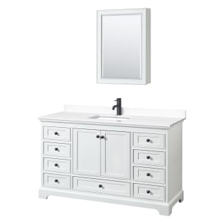 A thumbnail of the Wyndham Collection WCS202060S-VCA-MED White / White Cultured Marble Top / Matte Black Hardware