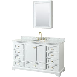 A thumbnail of the Wyndham Collection WCS202060SCMUNOMED White / White Carrara Marble Top / Brushed Gold Hardware