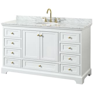 A thumbnail of the Wyndham Collection WCS202060SCMUNOMXX White / White Carrara Marble Top / Brushed Gold Hardware