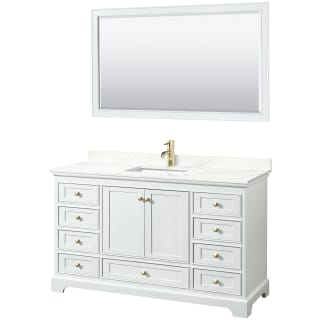 A thumbnail of the Wyndham Collection WCS202060S-QTZ-UNSM58 White / Giotto Quartz Top / Brushed Gold Hardware