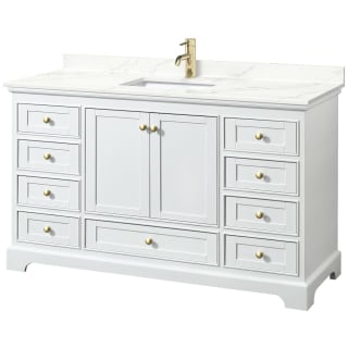 A thumbnail of the Wyndham Collection WCS202060S-QTZ-UNSMXX White / Giotto Quartz Top / Brushed Gold Hardware