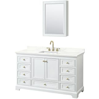 A thumbnail of the Wyndham Collection WCS202060S-QTZ-US3MED White / Giotto Quartz Top / Brushed Gold Hardware