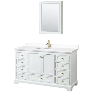 A thumbnail of the Wyndham Collection WCS202060S-VCA-MED White / White Cultured Marble Top / Brushed Gold Hardware