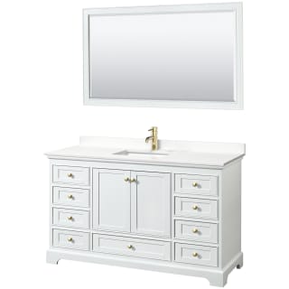 A thumbnail of the Wyndham Collection WCS202060S-QTZ-UNSM58 White / White Quartz Top / Brushed Gold Hardware