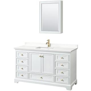 A thumbnail of the Wyndham Collection WCS202060S-QTZ-UNSMED White / White Quartz Top / Brushed Gold Hardware