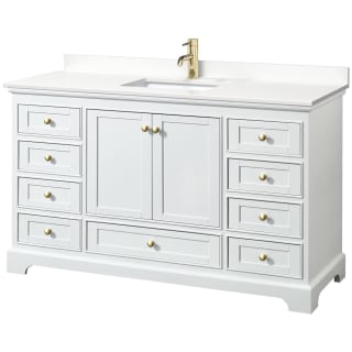 A thumbnail of the Wyndham Collection WCS202060S-QTZ-UNSMXX White / White Quartz Top / Brushed Gold Hardware